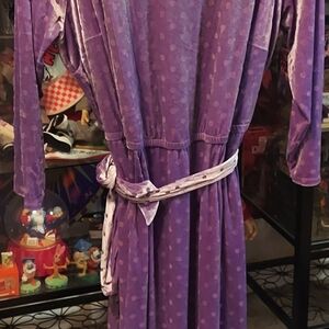 Torrid Purple Polka Dot Long-Sleeve Dress with Belt